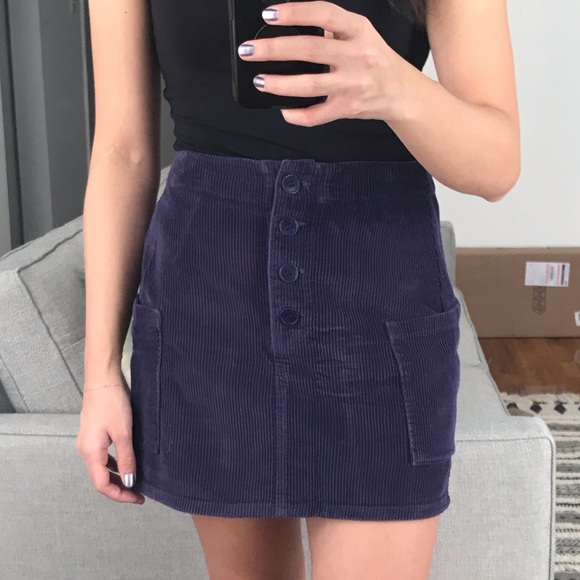 Reformation Purple Corduroy  Skirt sz4 - Picture 7 of 8